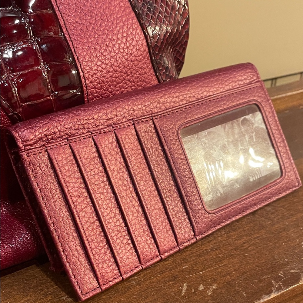 Brighton Barbados Red Patchwork Leather Shoulder … - image 3